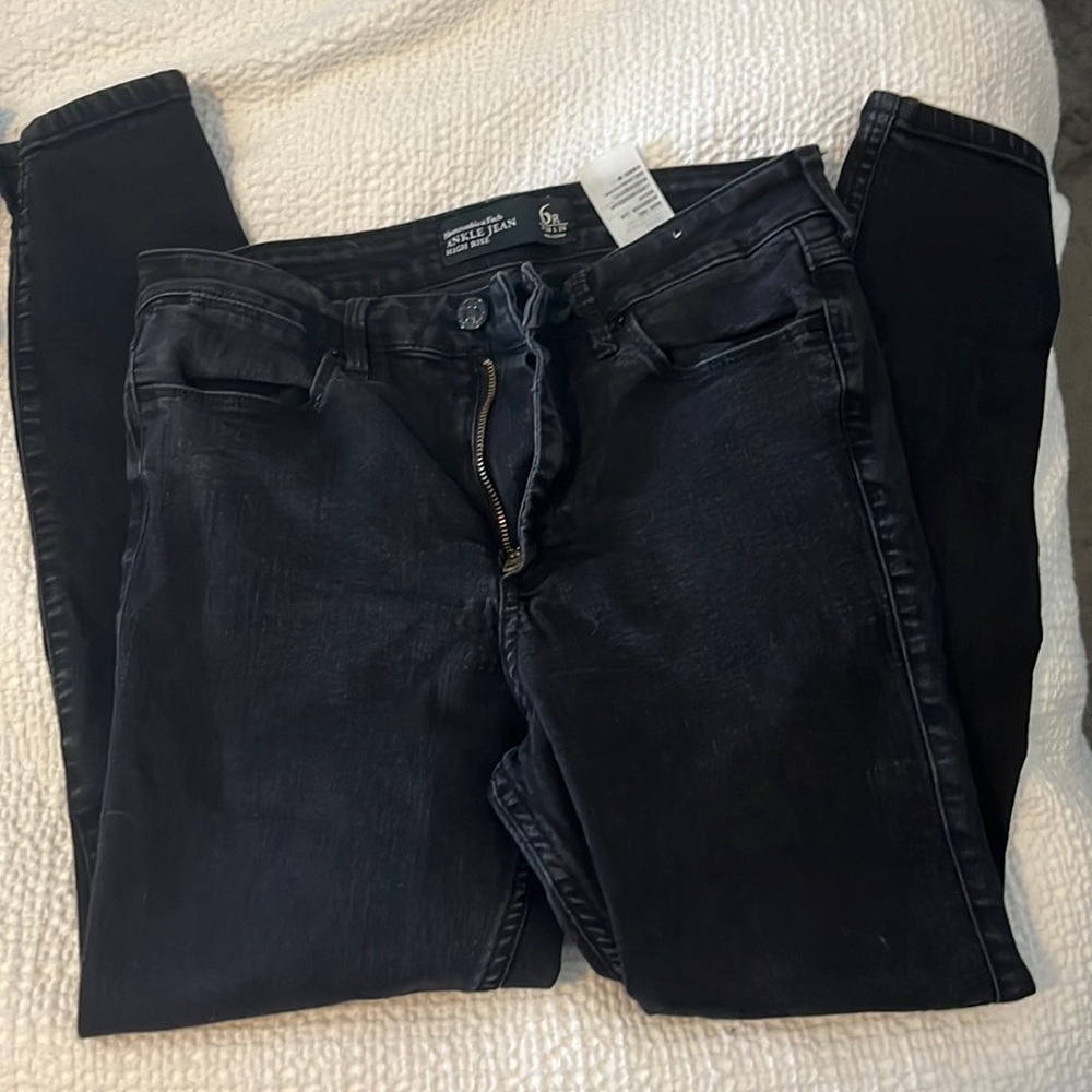 Distressed black Abercrombie jeans